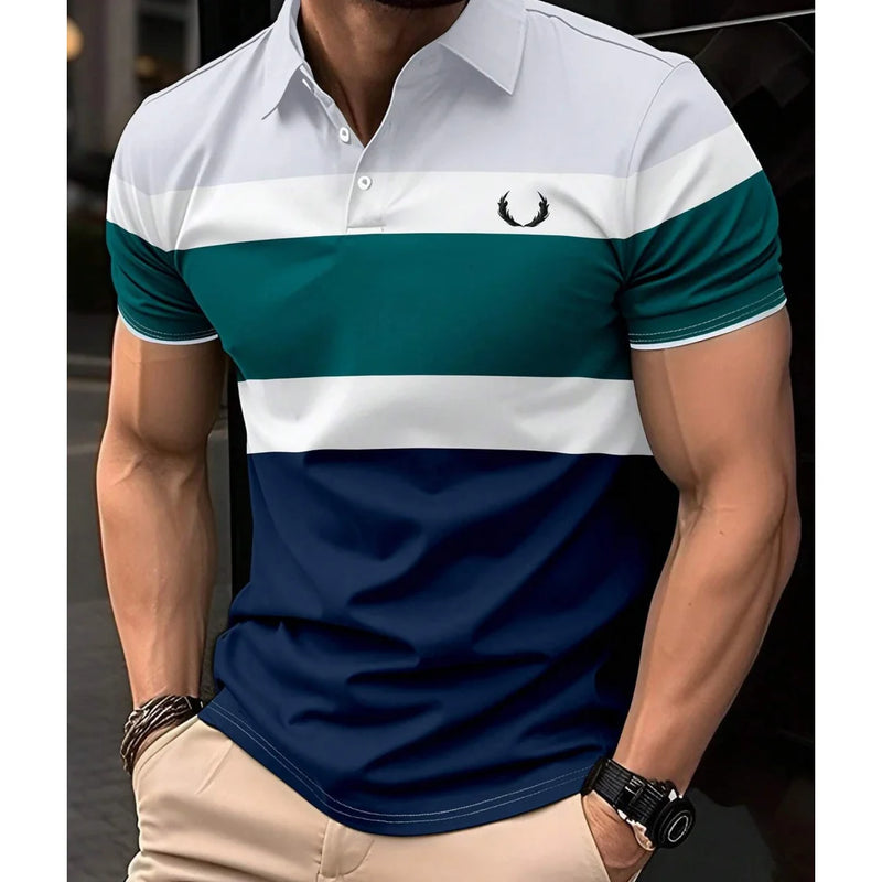 Camisa Polo Masculina 3D - Estampa Moderna com Gola Redonda - Casual e Confortável