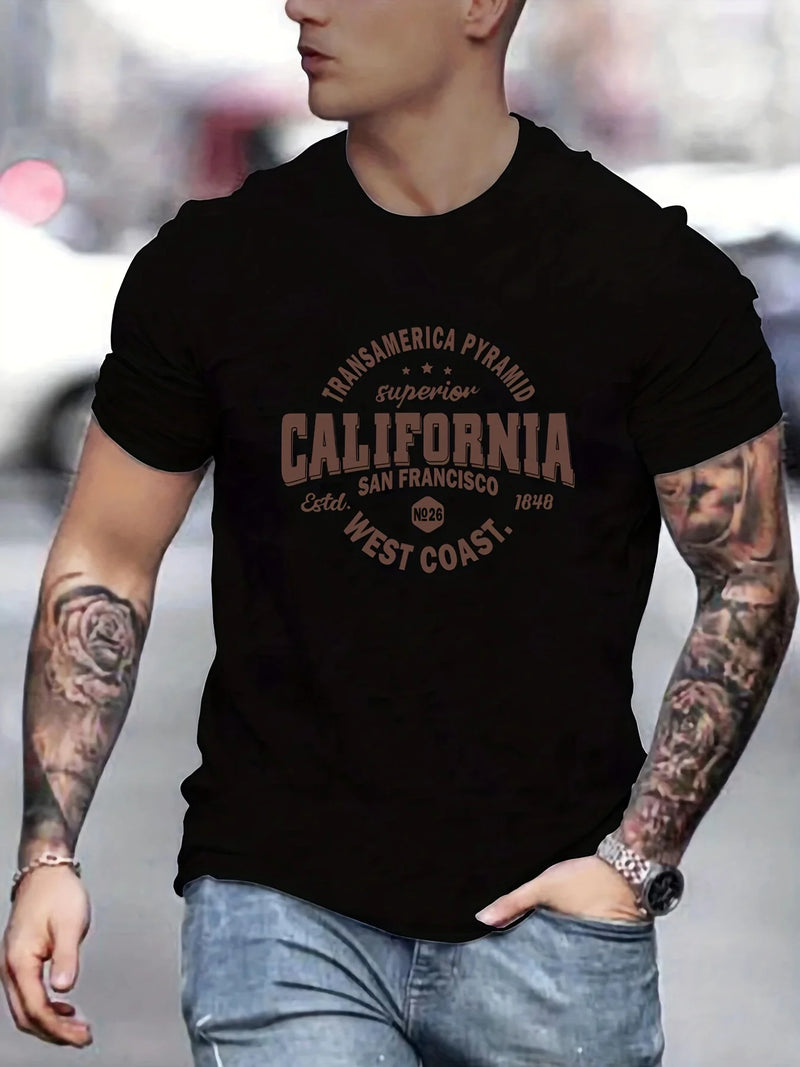 Camiseta Masculina Costa Oeste Califórnia - Algodão Confortável