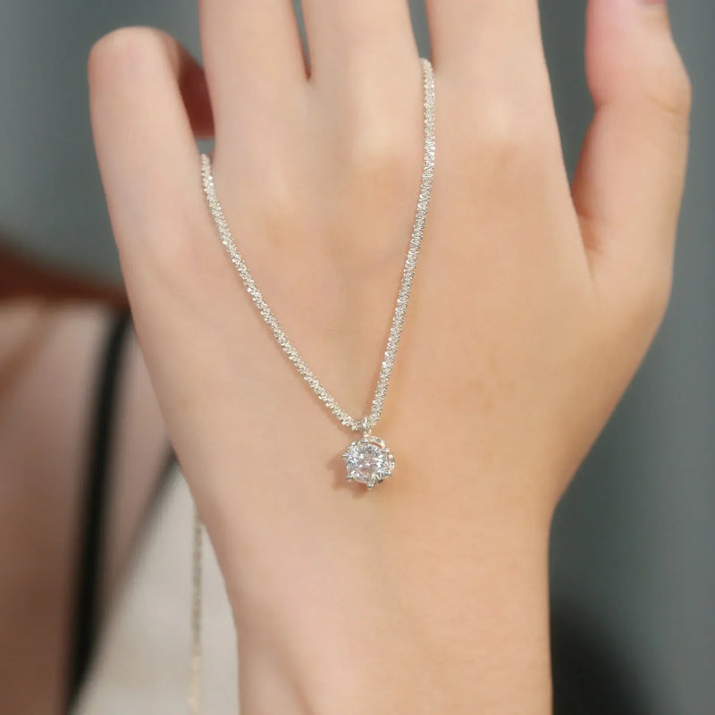 Colar de Moissanita com Certificado GRA - Brilho Radiante e Elegância Atemporal | Moissanite Real em Prata Esterlina 925