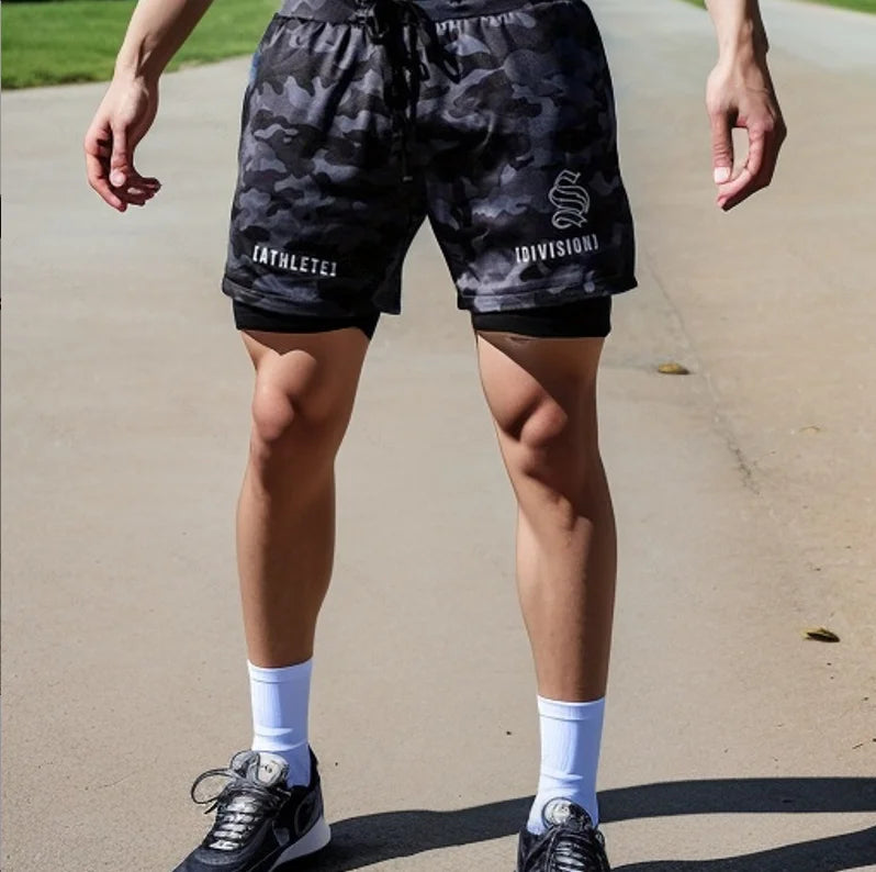 Shorts Atleta Estilo - Casual, Estampado, Modelagem Regular, Cordão Ajustável