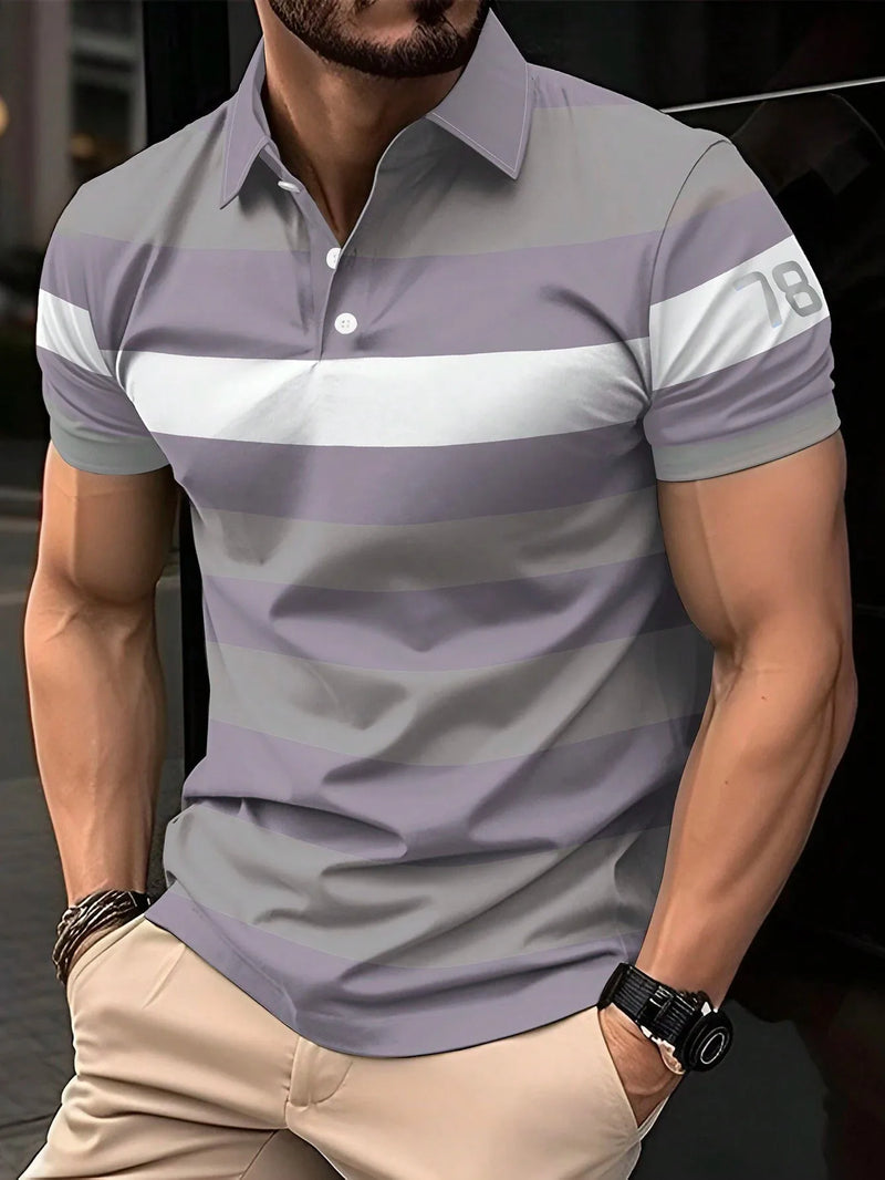 Camisa Polo Masculina 3D - Estampa Moderna com Gola Redonda - Casual e Confortável