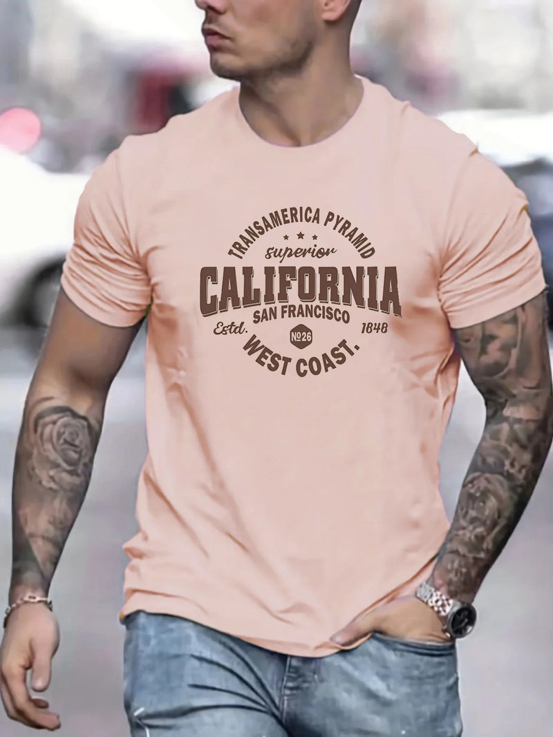 Camiseta Masculina Costa Oeste Califórnia - Algodão Confortável