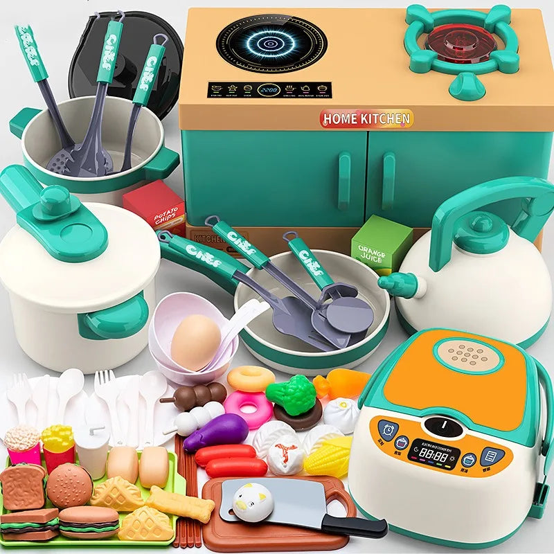 Conjunto de Brinquedos de Cozinha Infantil - 70 Peças com Utensílios de Simulação para Meninos e Meninas 🍽️🎉