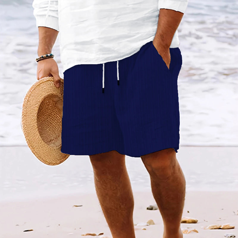 Shorts Cargo Masculino Comfort Fit - Cós Elástico, Cordão e Bolsos Laterais, Ideal para o Verão