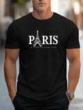 Camiseta Masculina Paris - Estilo Casual, Leve, Gola Redonda, Respirável e Estampa 3D