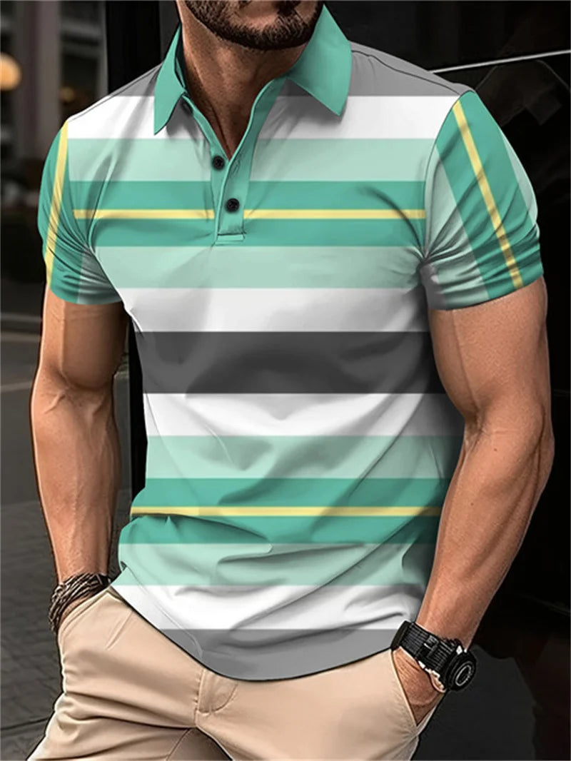 Camisa Polo Masculina Listrada Digital 3D - Manga Curta