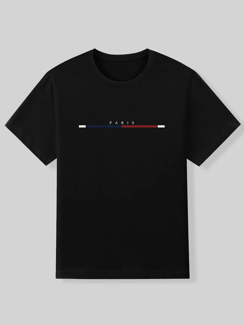 Camiseta Masculina Streetwear Paris - Estilo Casual com Estampa Contemporânea