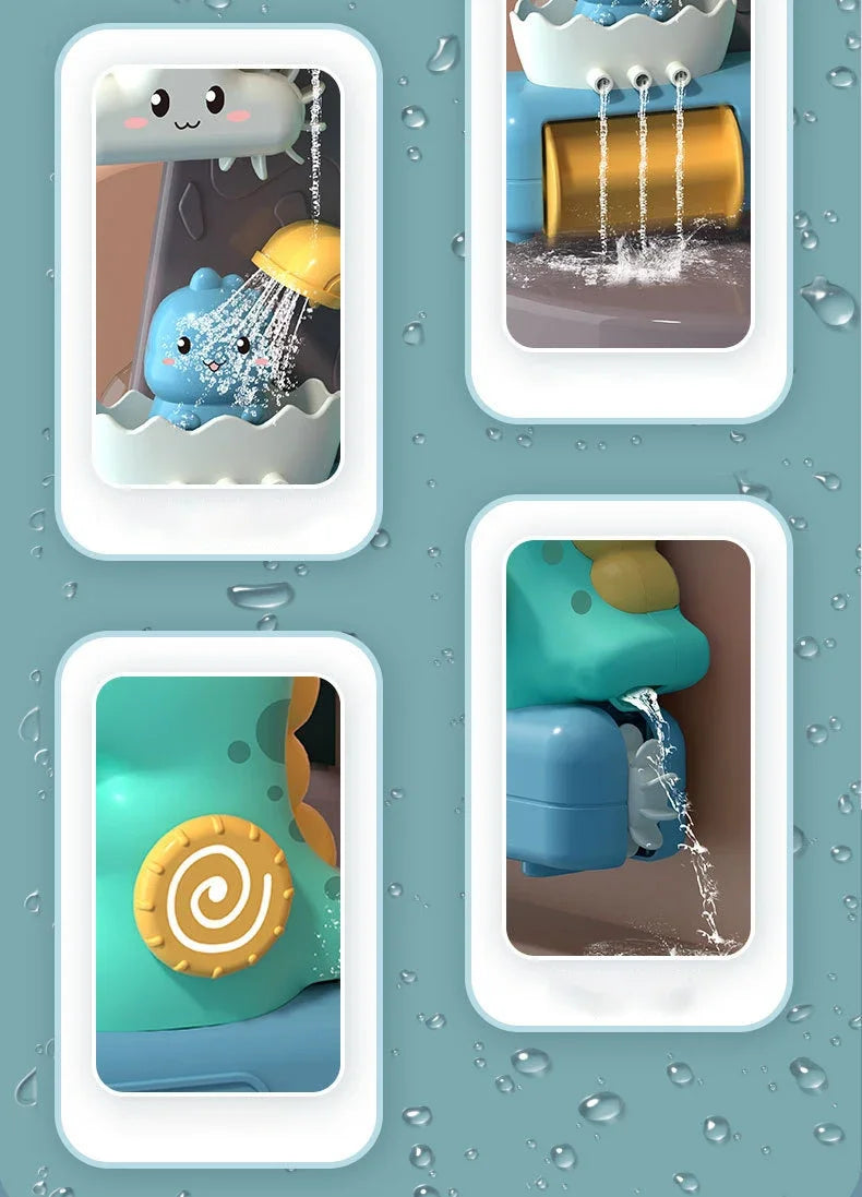 🦖 Brinquedo de Banho Infantil - Dinossauro e Animais com Spray de Água e Roda d’Água 🚿✨