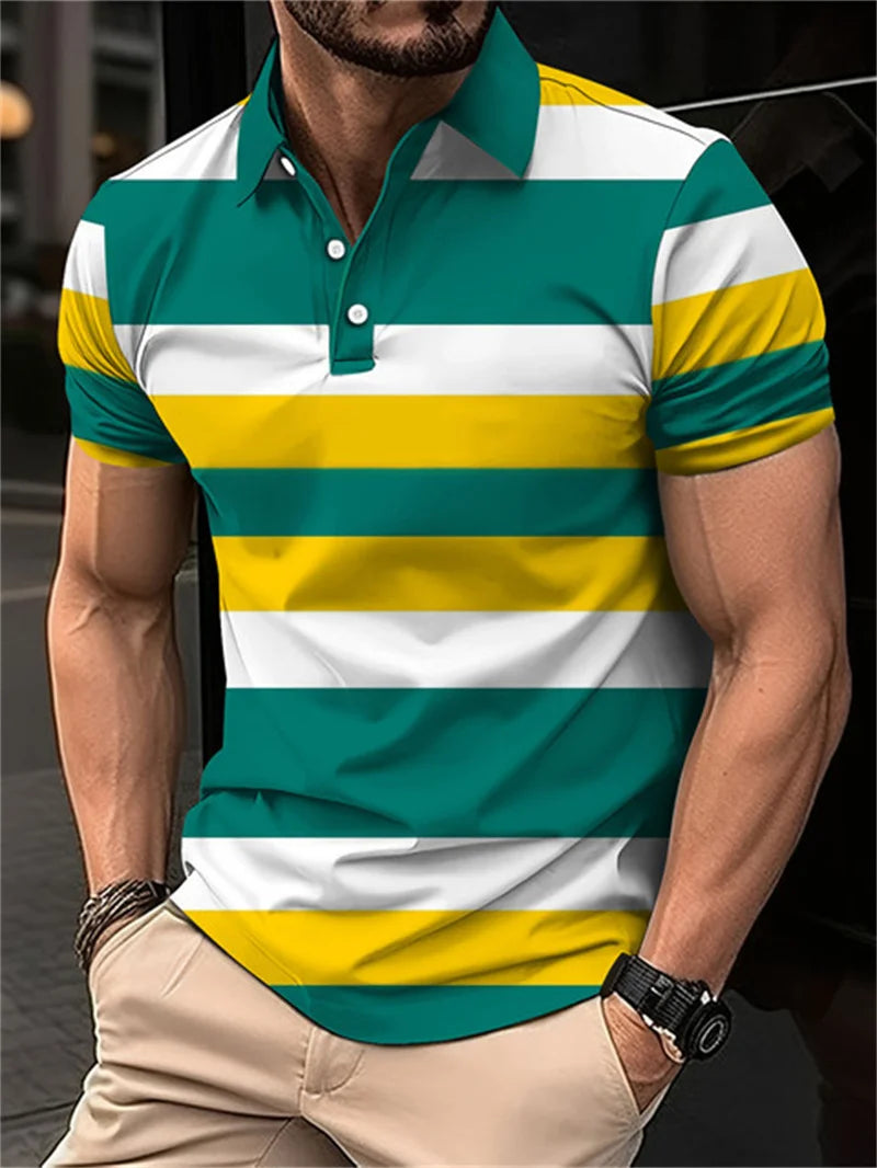 Camisa Polo Masculina Listrada Digital 3D - Manga Curta