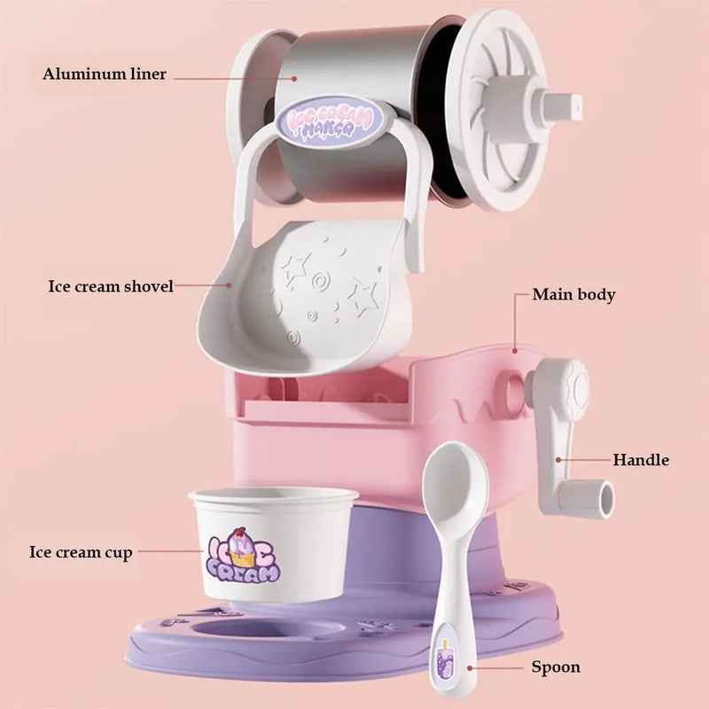 Máquina de Sorvete Infantil - Maker de Sorvete Manual para Crianças, Faça Sorvete Rápido e Fácil 🍨✨