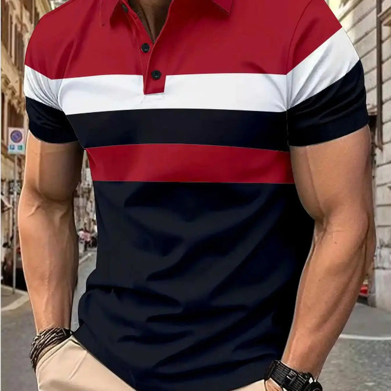 Camiseta Masculina Listrada de Manga Curta - Estilo Casual e Elegante