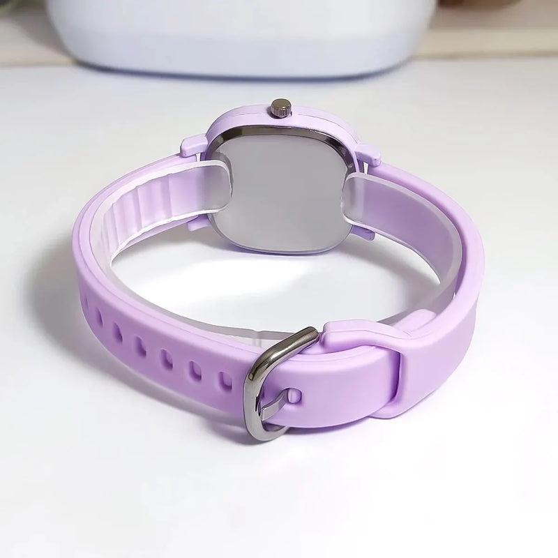 Relógio Feminino de Silicone Quadrado - Design Moderno e Casual para o Dia a Dia