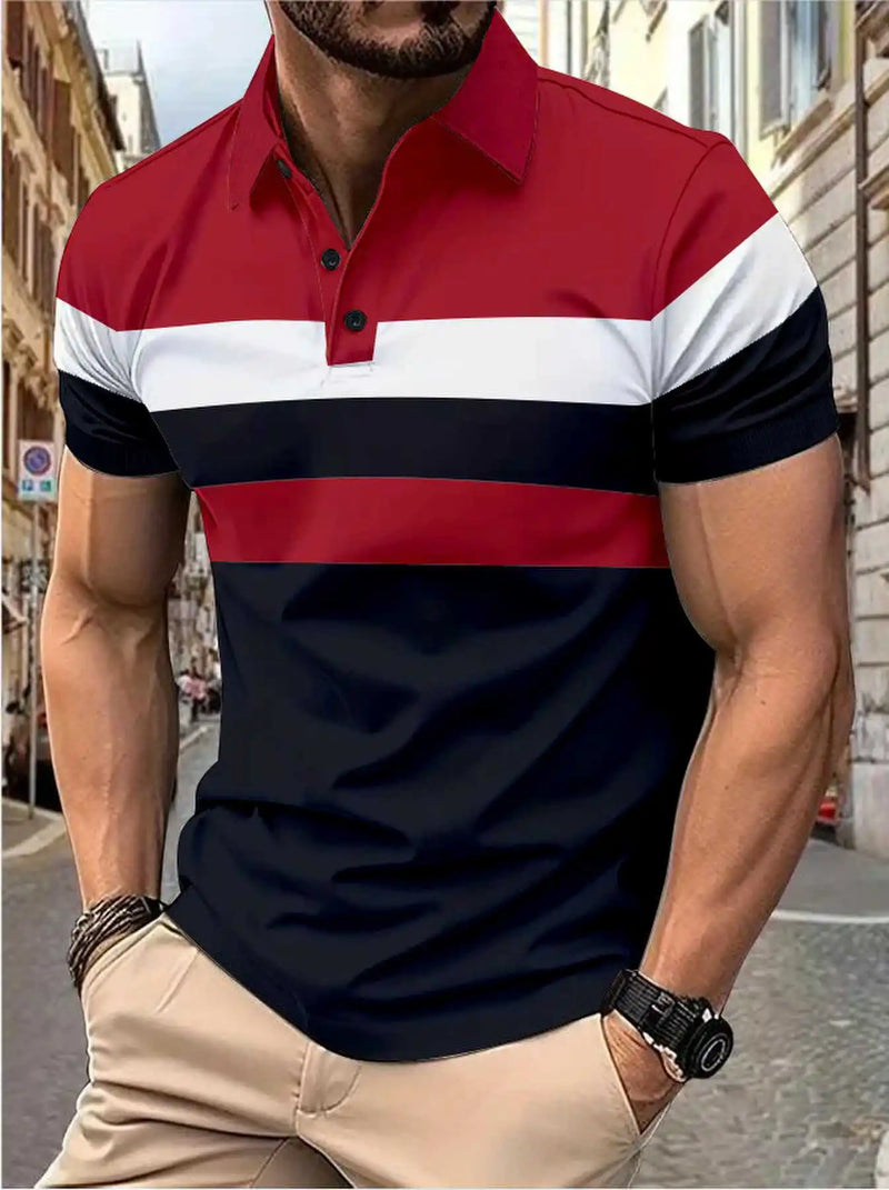 Camiseta Masculina Listrada de Manga Curta - Estilo Casual e Elegante