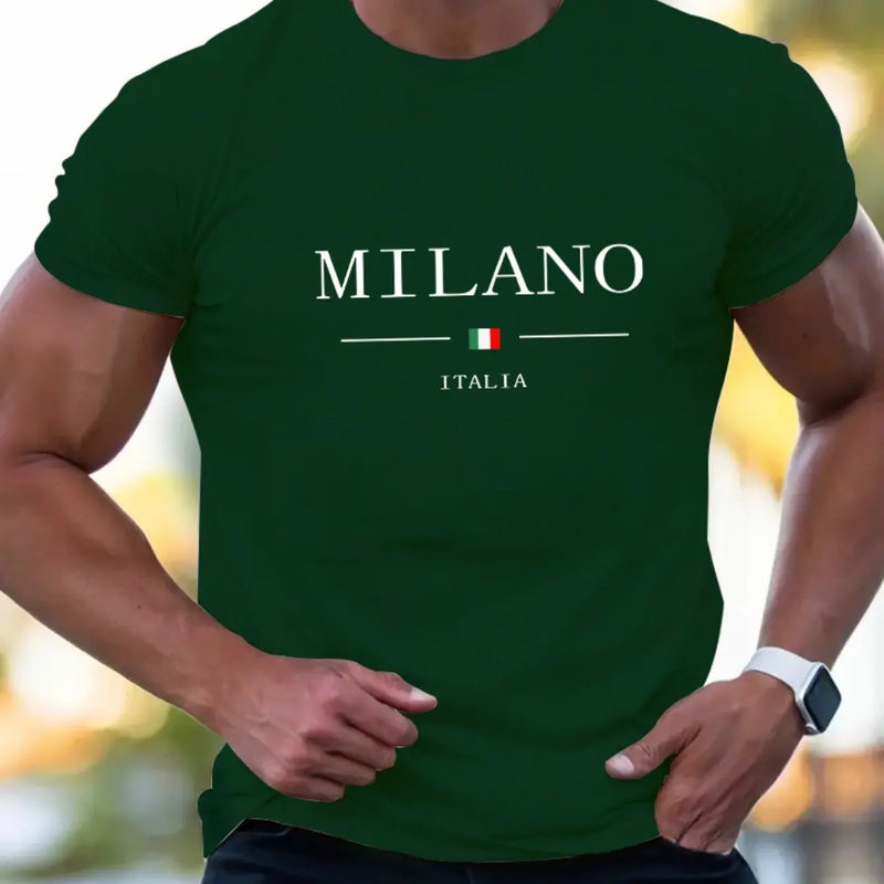 Camiseta Masculina MILANO - Algodão Confortável - Estampa Itália