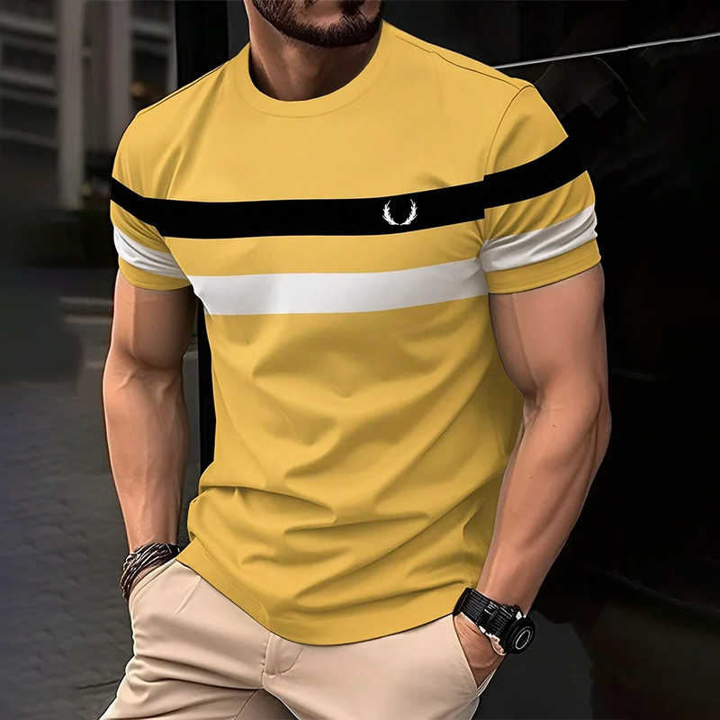 Camiseta Casual Masculina Listrada - Estilo Urbano e Confortável para o Verão