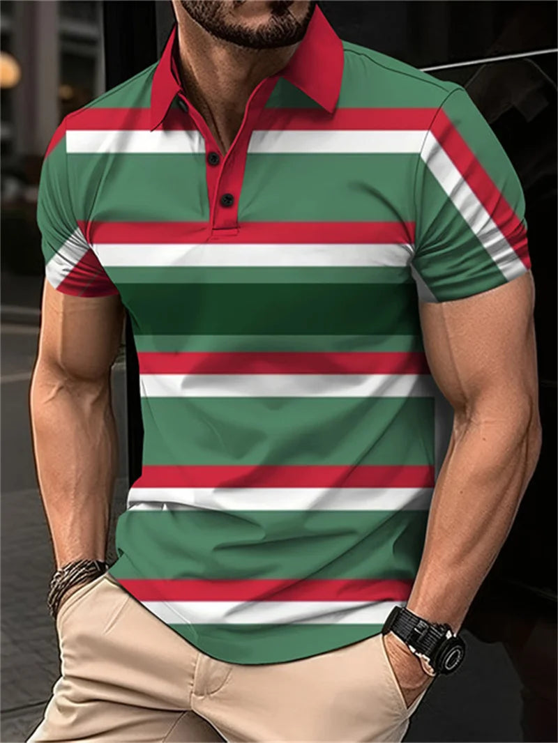 Camisa Polo Masculina Listrada Digital 3D - Manga Curta