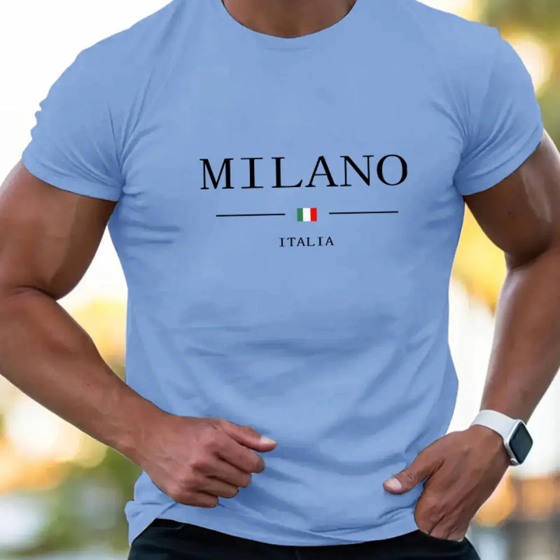 Camiseta Masculina MILANO - Algodão Confortável - Estampa Itália