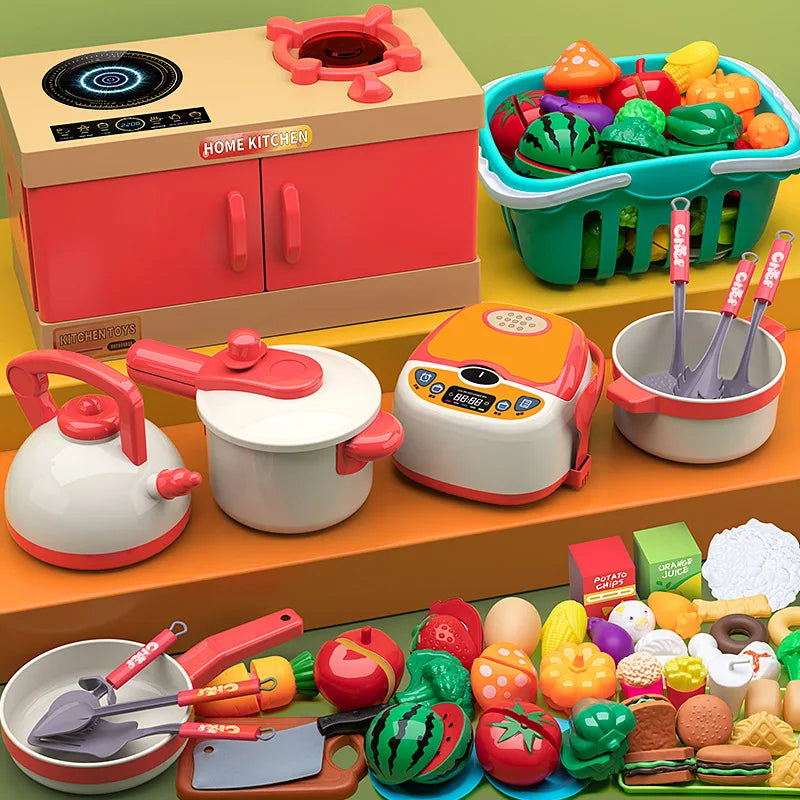 Conjunto de Brinquedos de Cozinha Infantil - 70 Peças com Utensílios de Simulação para Meninos e Meninas 🍽️🎉