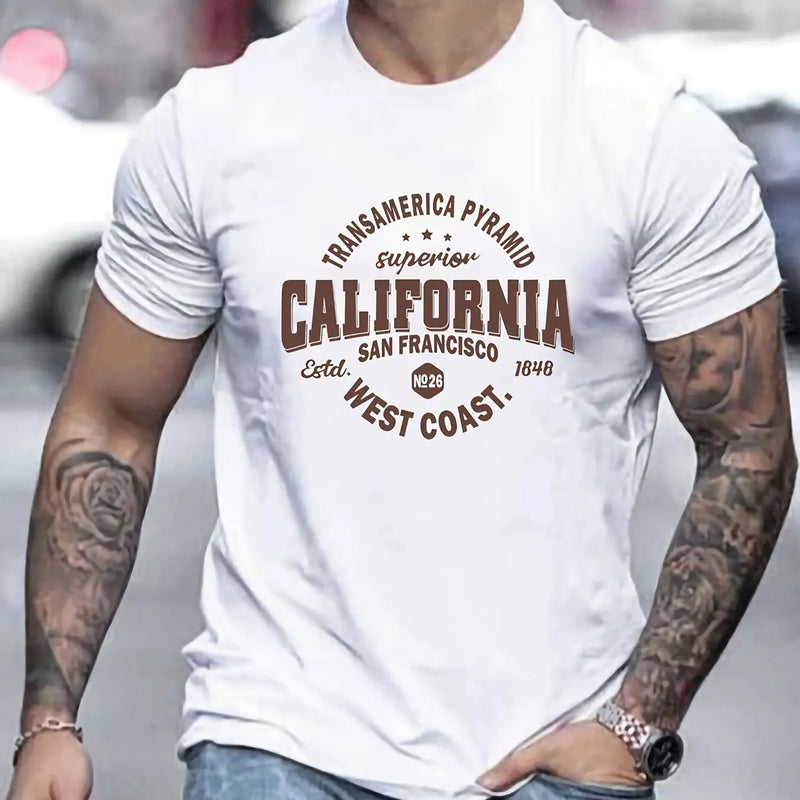 Camiseta Masculina Costa Oeste Califórnia - Algodão Confortável