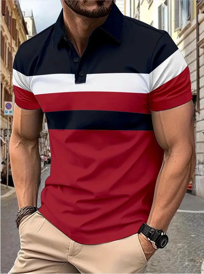 Camiseta Masculina Listrada de Manga Curta - Estilo Casual e Elegante