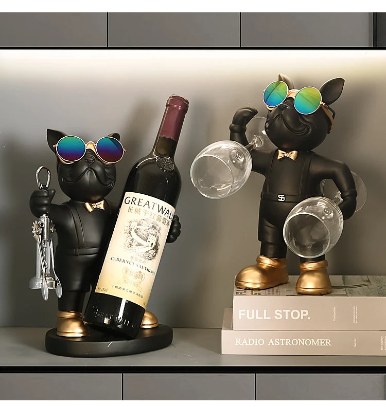 Suporte para Vinho Bulldog Francês – Elegância, Estilo e Personalidade na Sua Decoração!