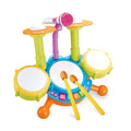 Conjunto de Bateria Infantil para Crianças - Brinquedo Musical com Microfone e Luzes para Meninas de 1 a 3 Anos 🎤✨