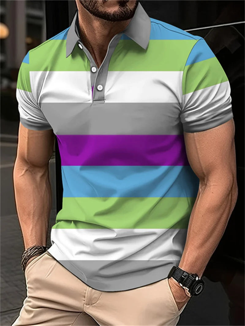 Camisa Polo Masculina Listrada Digital 3D - Manga Curta