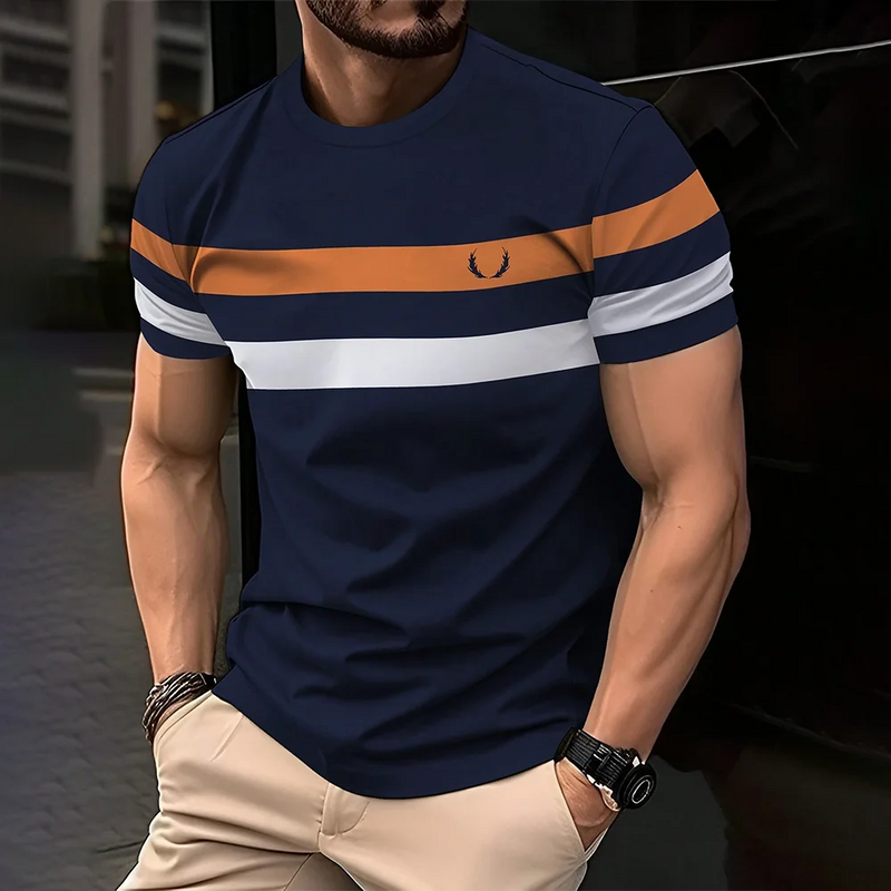 Camiseta Casual Masculina Listrada - Estilo Urbano e Confortável para o Verão