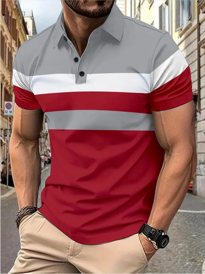 Camiseta Masculina Listrada de Manga Curta - Estilo Casual e Elegante