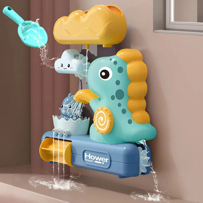 🦖 Brinquedo de Banho Infantil - Dinossauro e Animais com Spray de Água e Roda d’Água 🚿✨