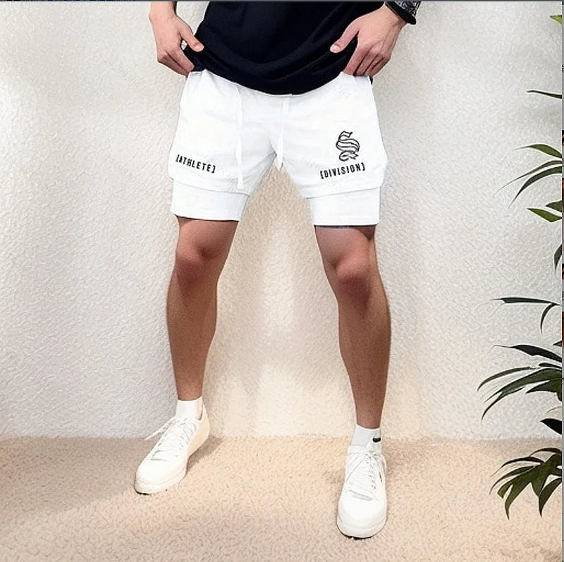 Shorts Atleta Estilo - Casual, Estampado, Modelagem Regular, Cordão Ajustável