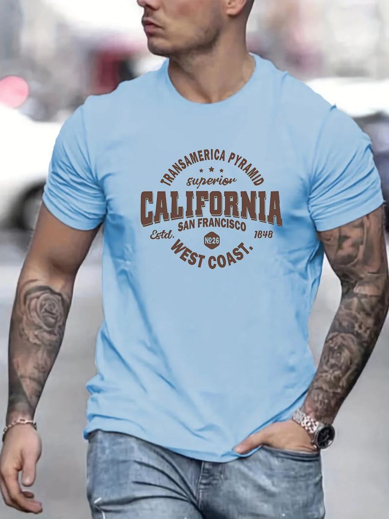 Camiseta Masculina Costa Oeste Califórnia - Algodão Confortável