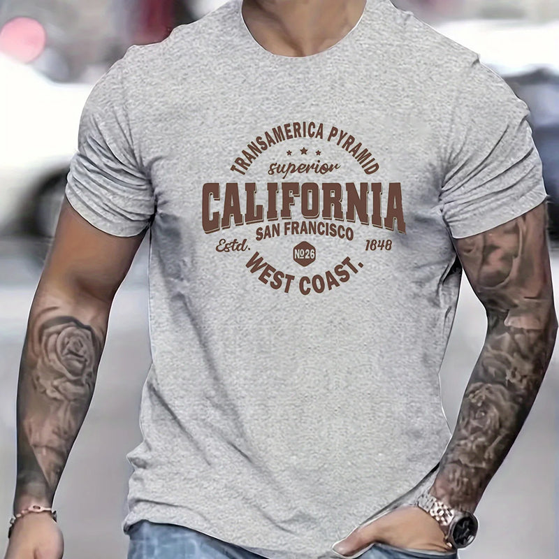 Camiseta Masculina Costa Oeste Califórnia - Algodão Confortável