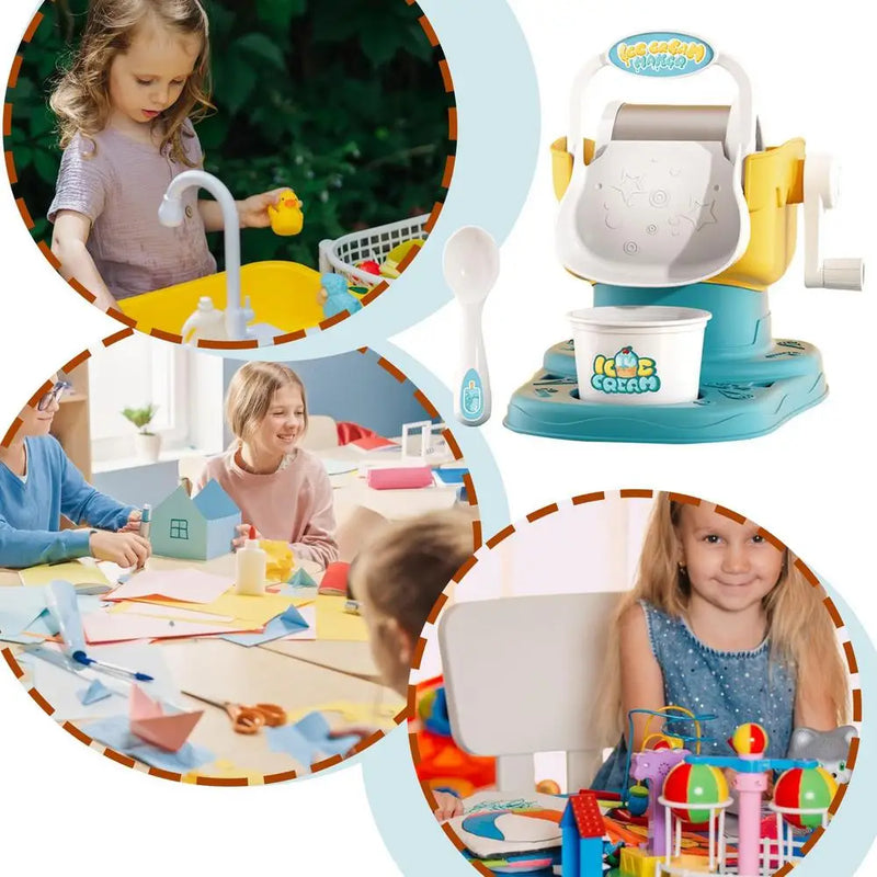 Máquina de Sorvete Infantil - Maker de Sorvete Manual para Crianças, Faça Sorvete Rápido e Fácil 🍨✨