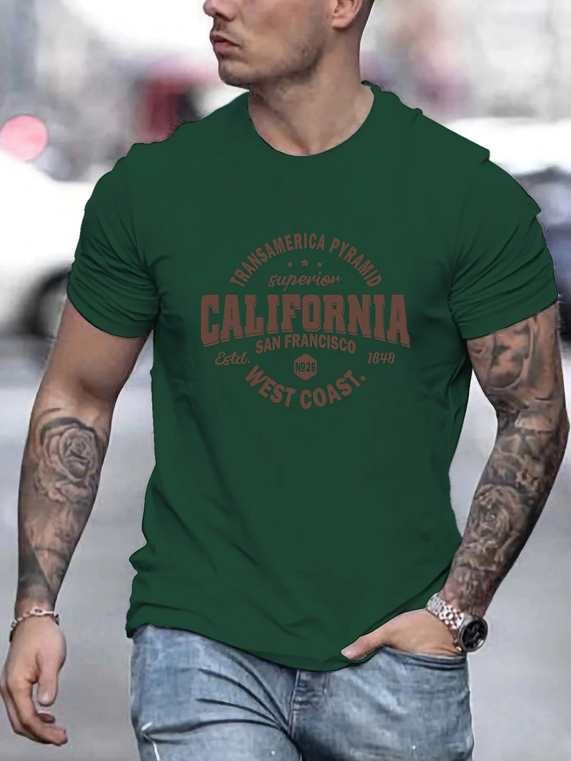 Camiseta Masculina Costa Oeste Califórnia - Algodão Confortável