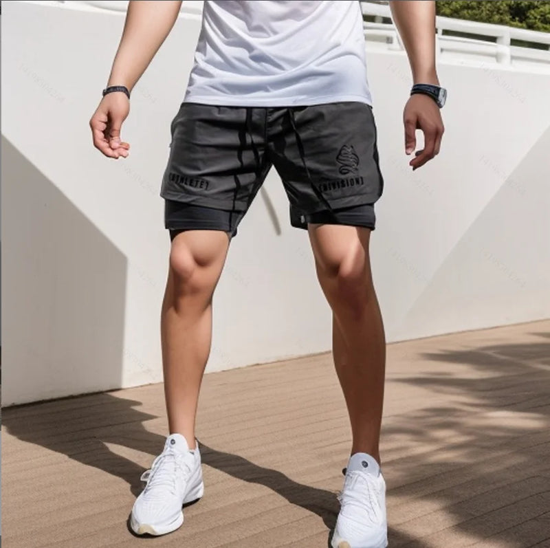 Shorts Atleta Estilo - Casual, Estampado, Modelagem Regular, Cordão Ajustável