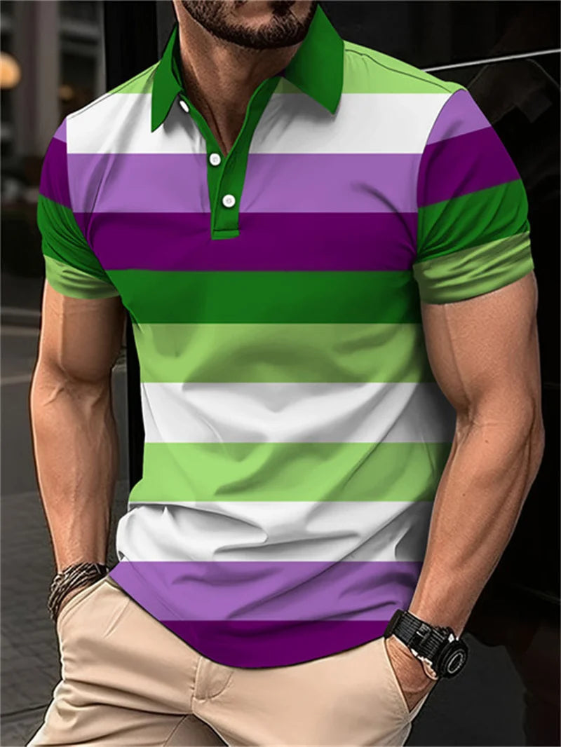 Camisa Polo Masculina Listrada Digital 3D - Manga Curta