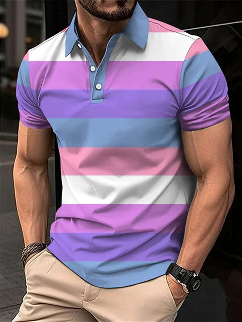 Camisa Polo Masculina Listrada Digital 3D - Manga Curta