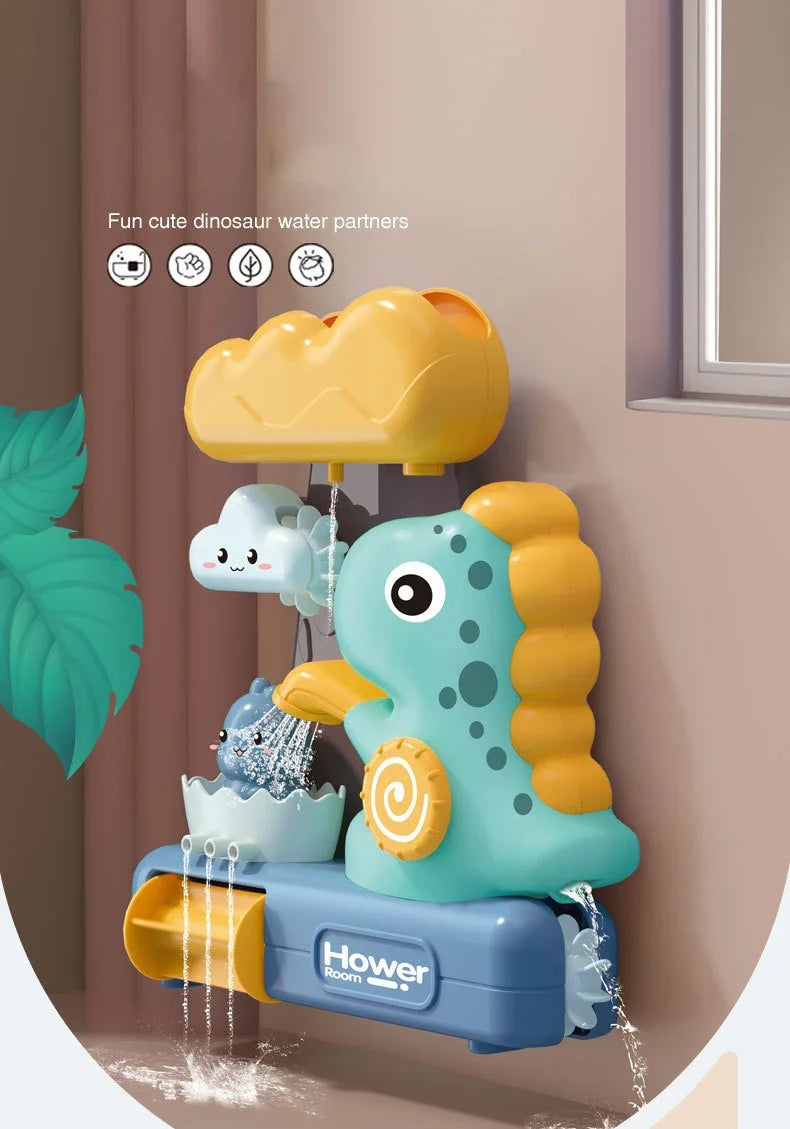 🦖 Brinquedo de Banho Infantil - Dinossauro e Animais com Spray de Água e Roda d’Água 🚿✨