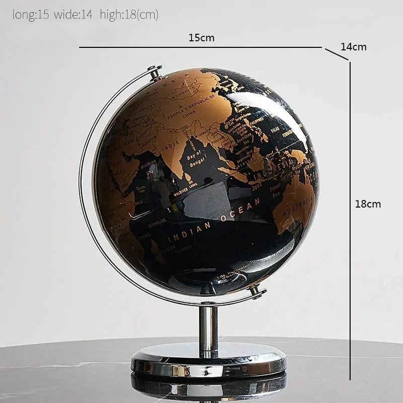 Globo Terrestre Decorativo com Base Metálica – Educação e Sofisticação em um Só Item