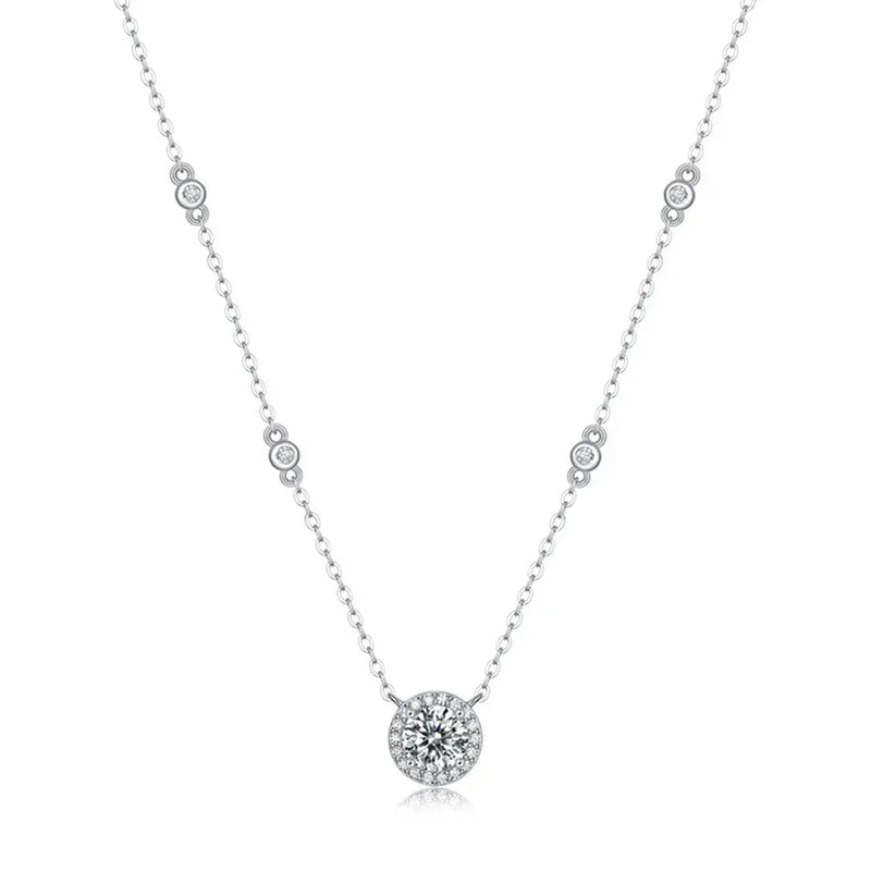 Colar de Moissanite Brilhante em Prata Esterlina 925 | Design Elegante e Moderno para Mulheres