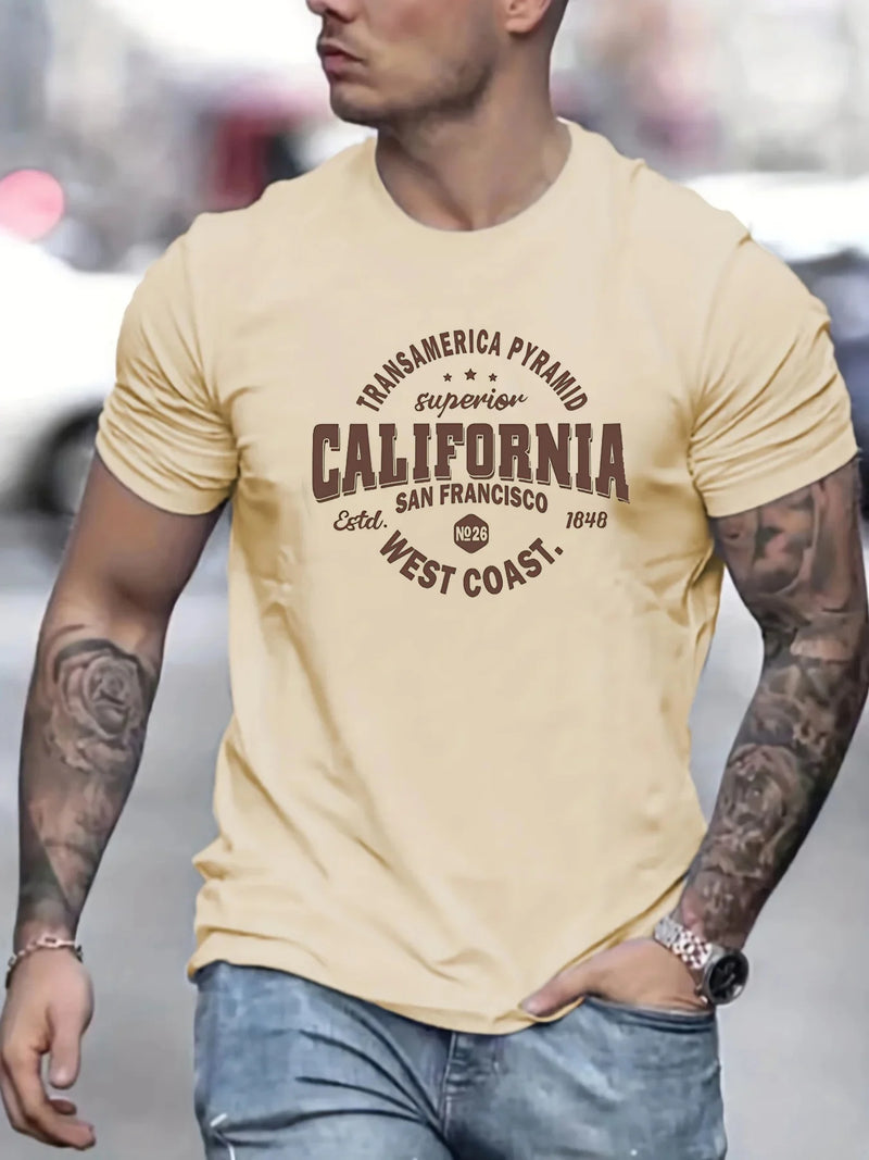 Camiseta Masculina Costa Oeste Califórnia - Algodão Confortável