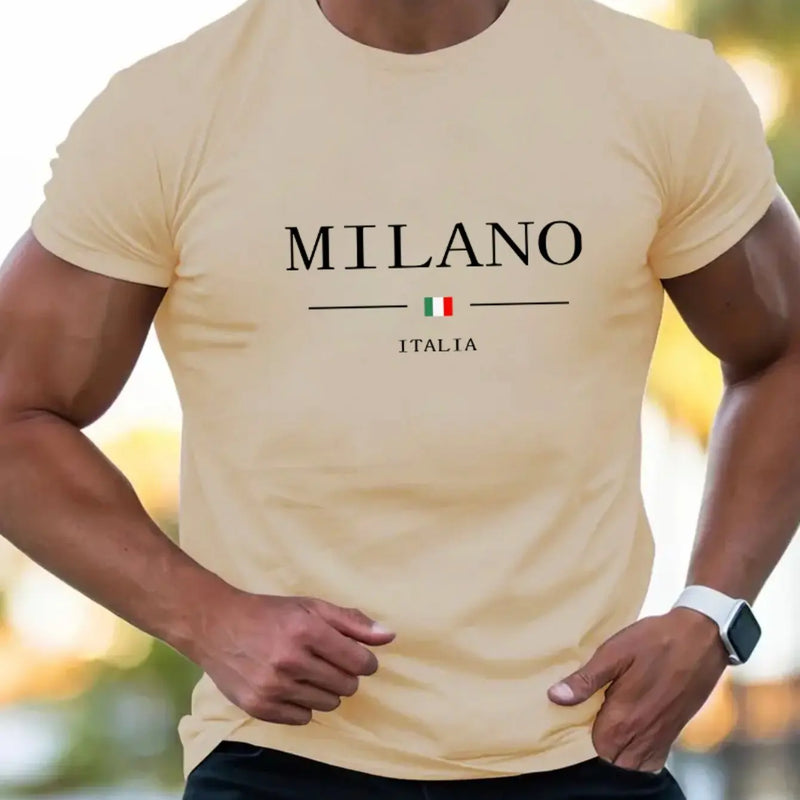 Camiseta Masculina MILANO - Algodão Confortável - Estampa Itália