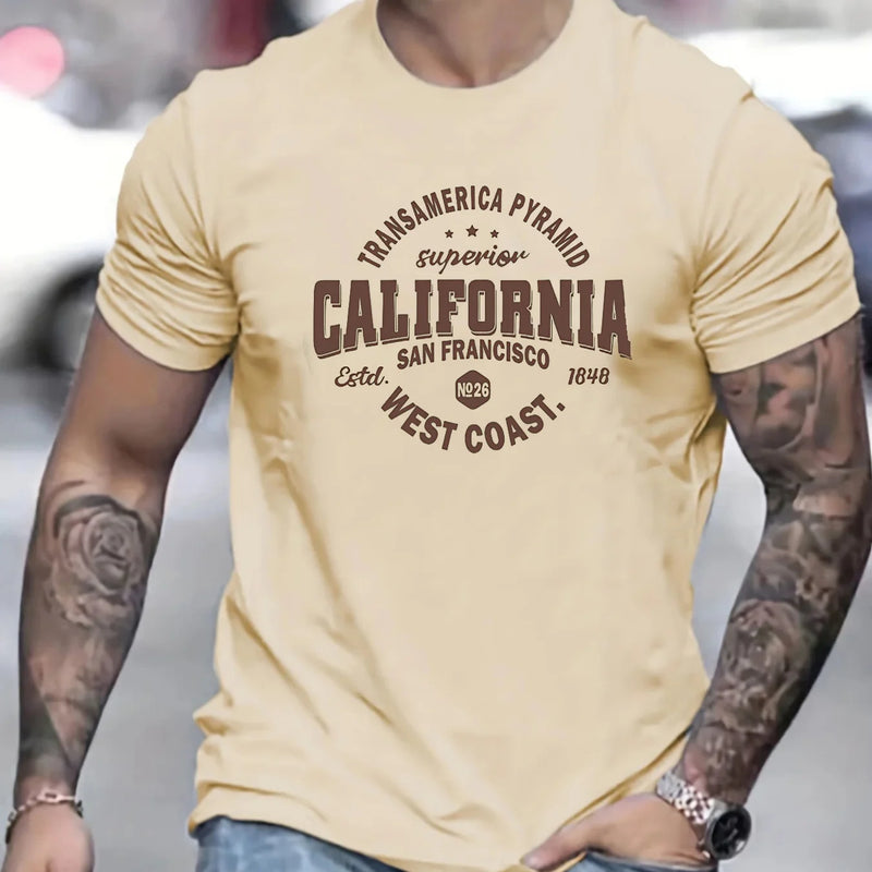 Camiseta Masculina Costa Oeste Califórnia - Algodão Confortável