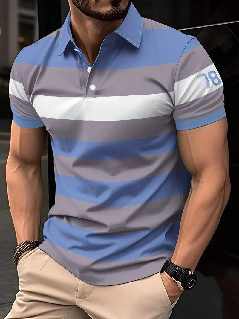 Camisa Polo Masculina 3D - Estampa Moderna com Gola Redonda - Casual e Confortável