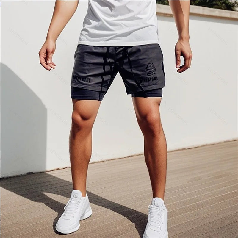 Shorts Atleta Estilo - Casual, Estampado, Modelagem Regular, Cordão Ajustável