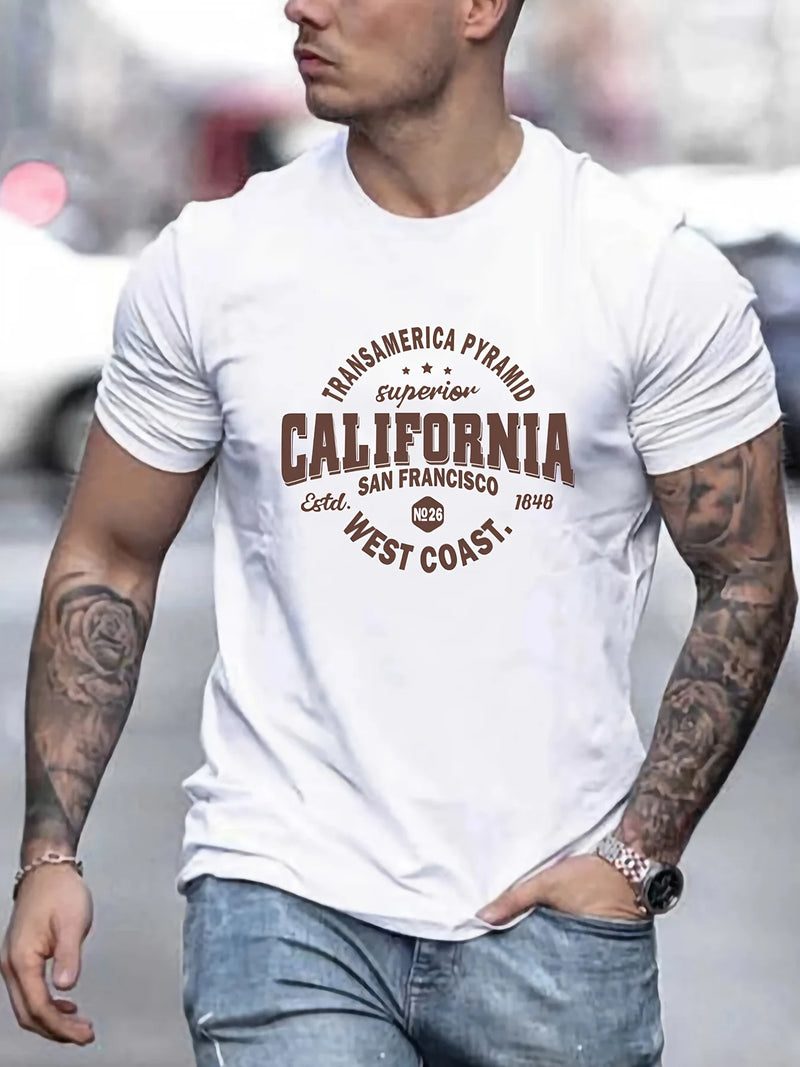 Camiseta Masculina Costa Oeste Califórnia - Algodão Confortável