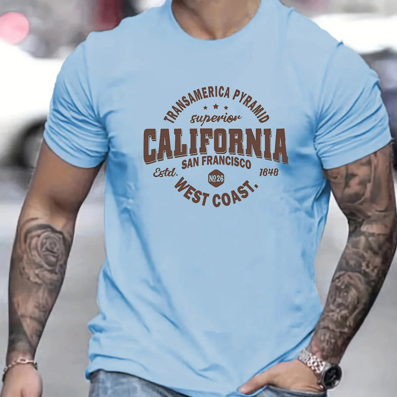 Camiseta Masculina Costa Oeste Califórnia - Algodão Confortável