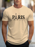 Camiseta Masculina Paris - Estilo Casual, Leve, Gola Redonda, Respirável e Estampa 3D